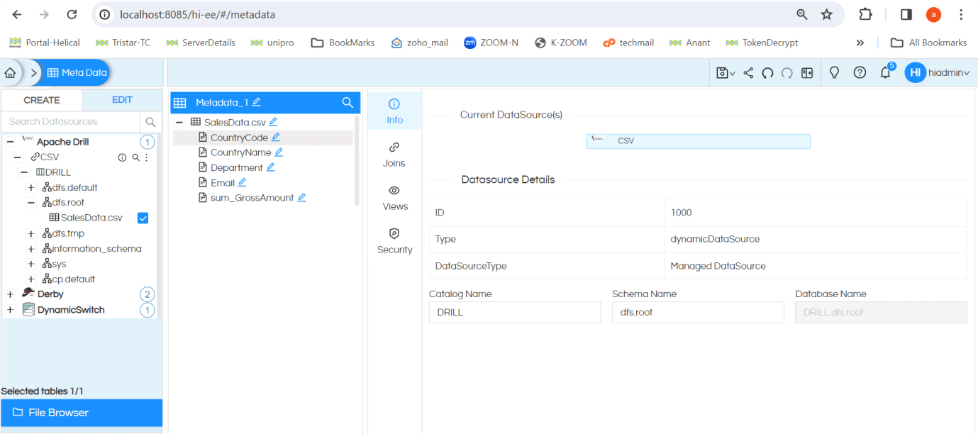 Connecting To Flat Files Using Apache Drill In Helical Insight 5.1