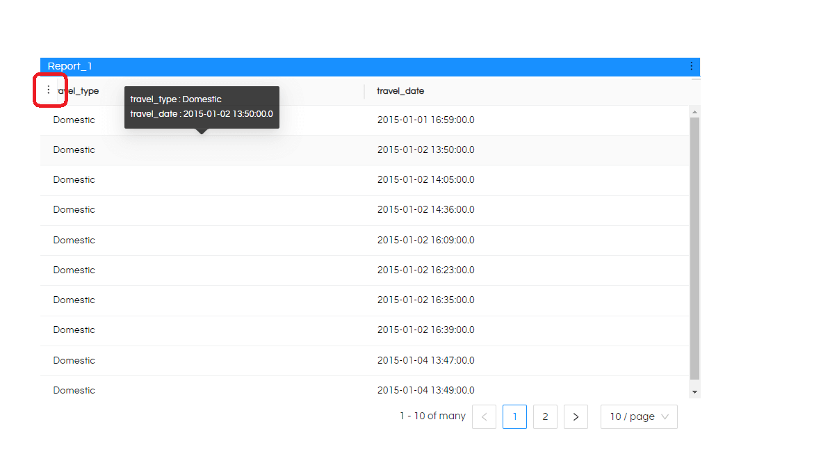 Enabling the export options into Excel and CSV at panels in Dashboard