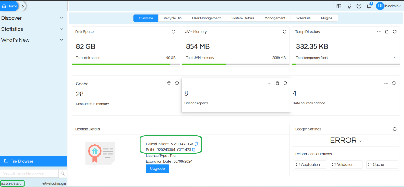 Helical Insight usage with SAP HANA