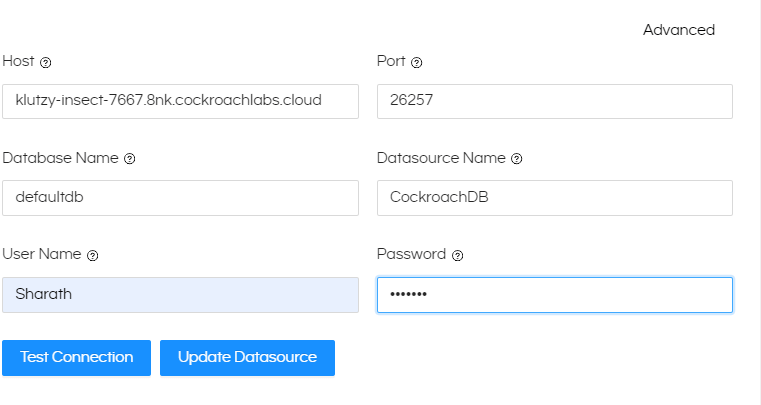 How to connect Cockroach DB to Helical Insight