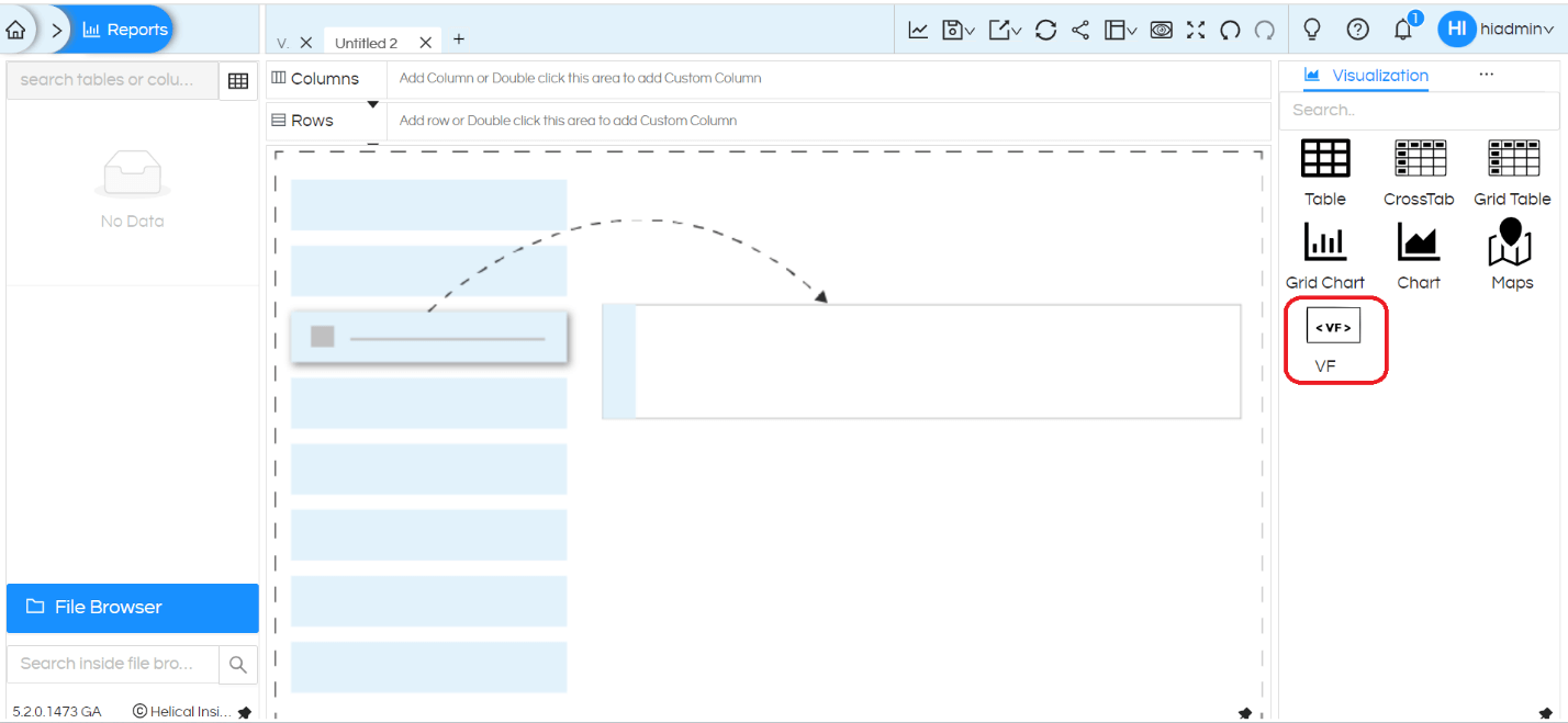 Custom Charts - Usage of VF in Helical Insight Version 5.2 Onwards