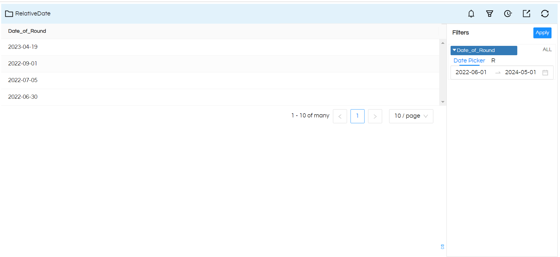 Use of Relative Date(s) filter through New window Report URL of Helical Insight Application Version 5