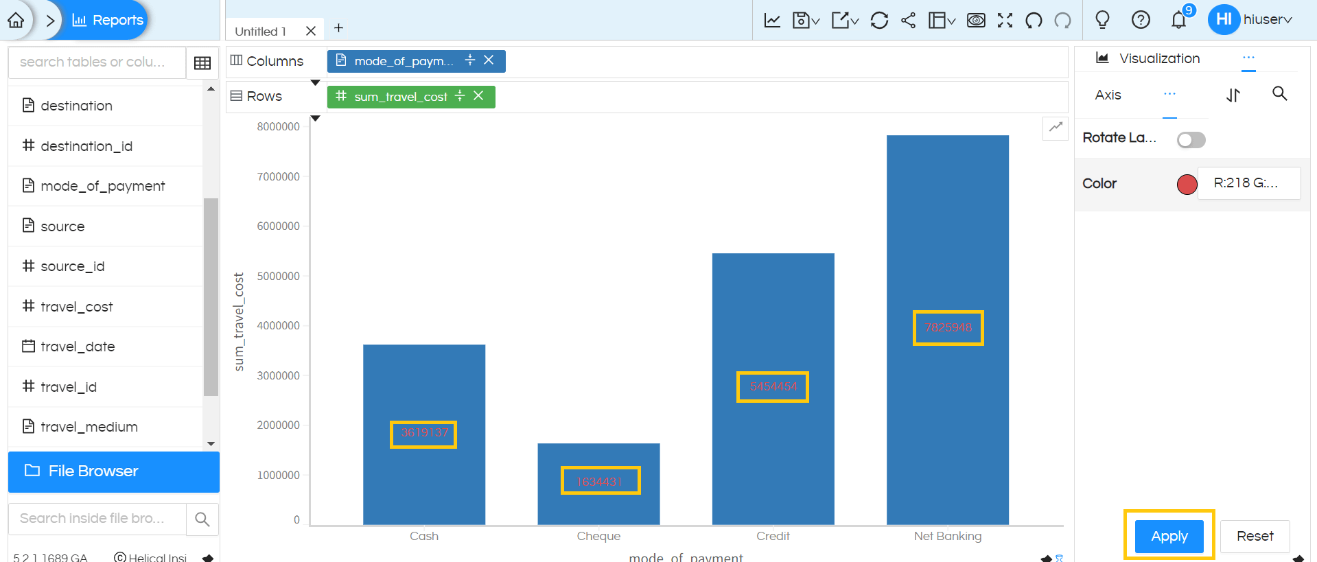 Customization: Changing Data Label Color and Rotate Data Label