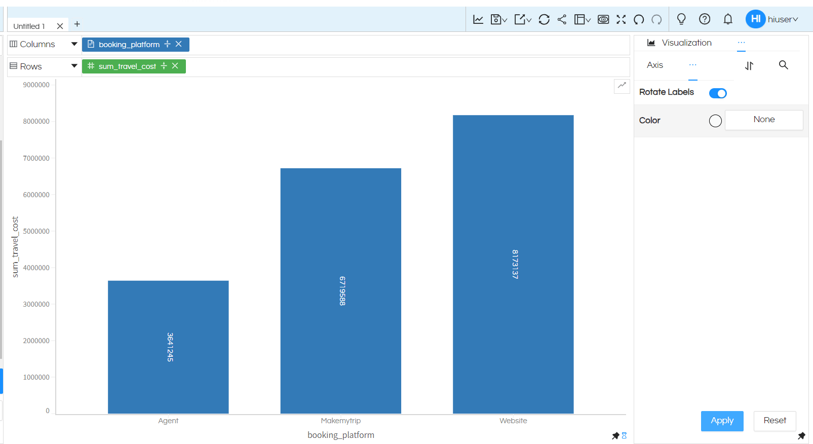 Customization: Changing Data Label Color and Rotate Data Label