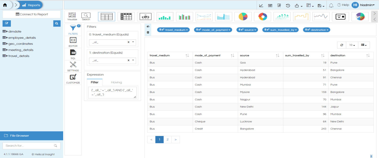 Creating custom drill down with child dashboard