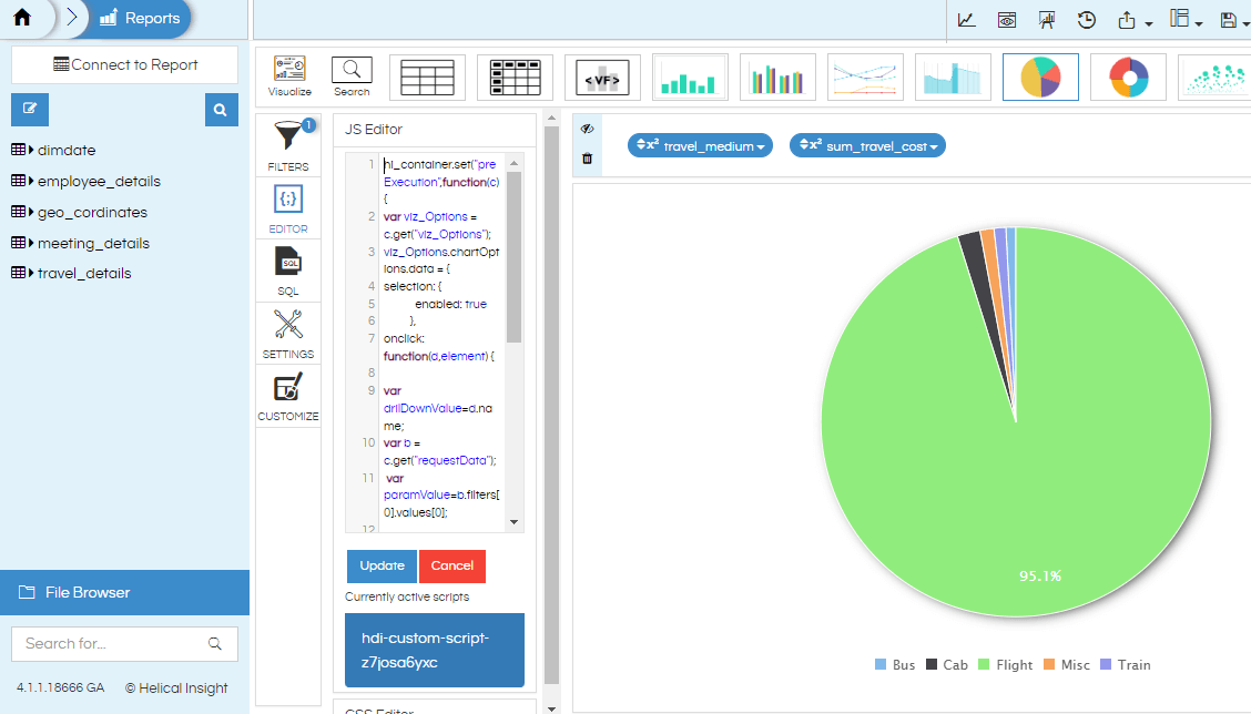 Creating custom drill down with child dashboard