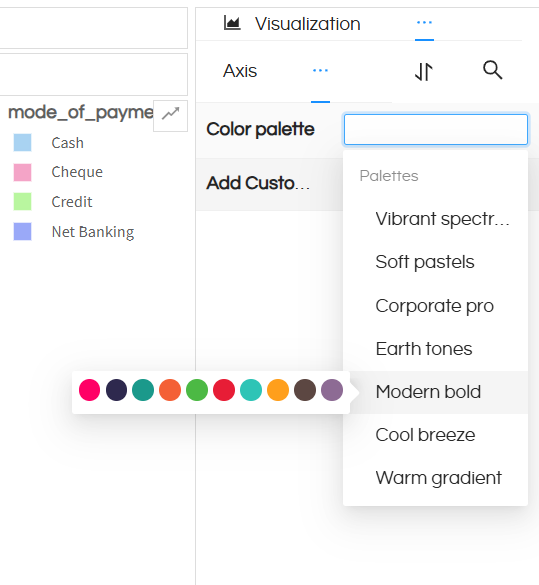 Color Palette: Use a custom color theme for charts