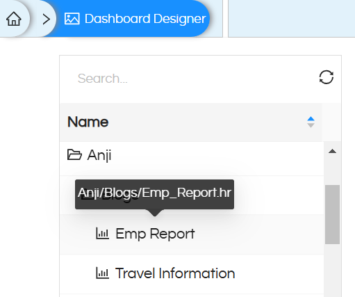 Dropdown component in the Dashboard Designer