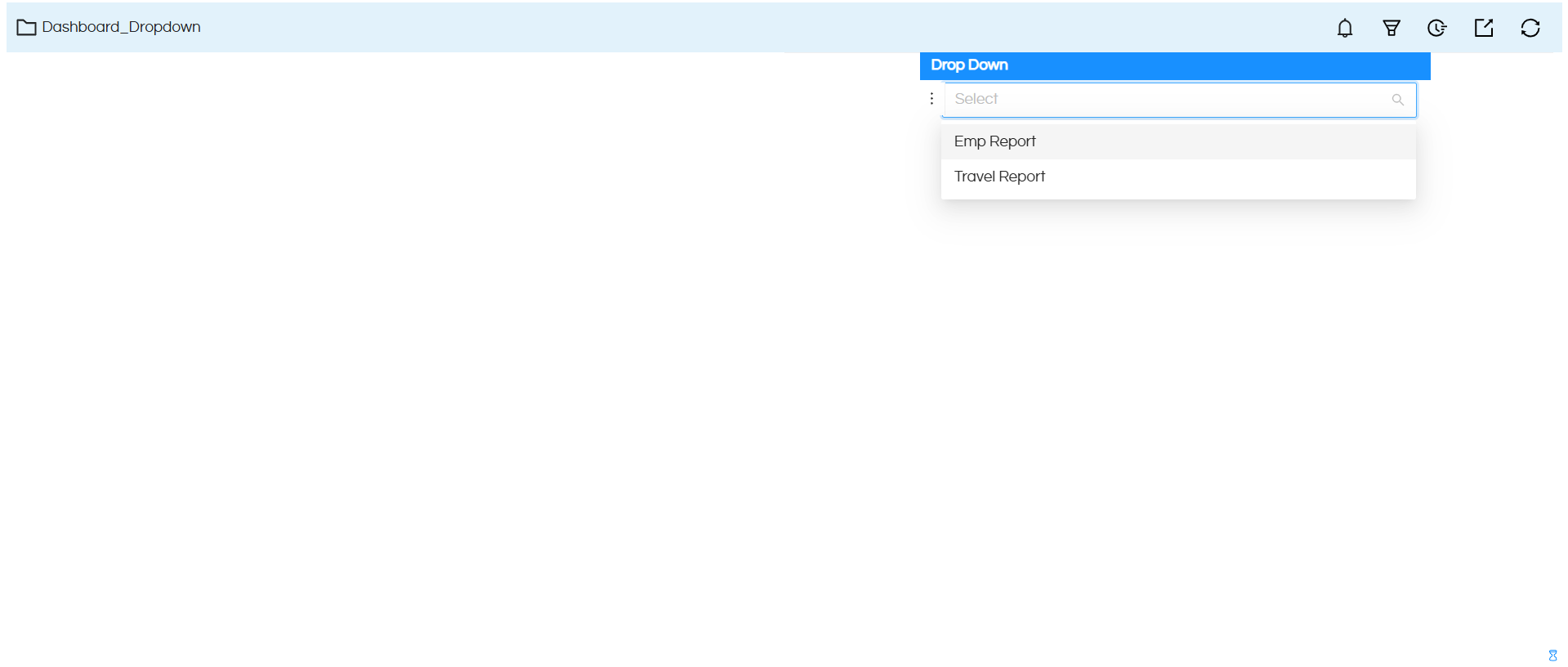 Dropdown component in the Dashboard Designer