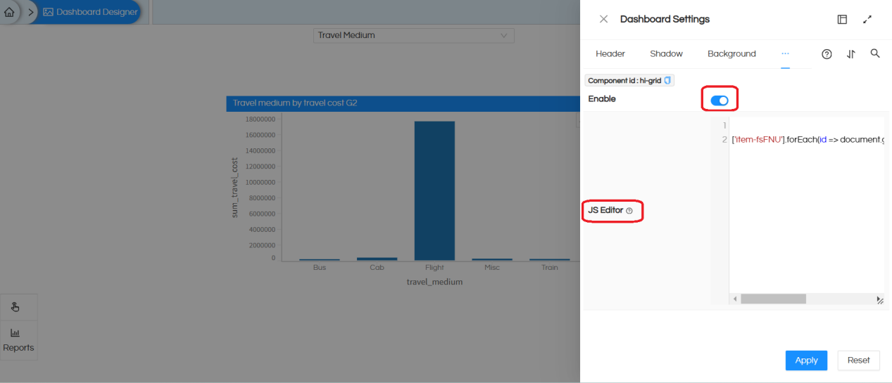 Dynamic hide / show a report based on a drop down with limited values