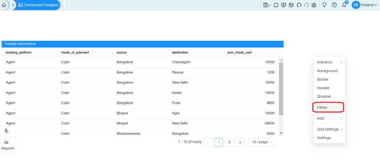 Free float filter component & Dashboard Designer 5.2.2 Onwards