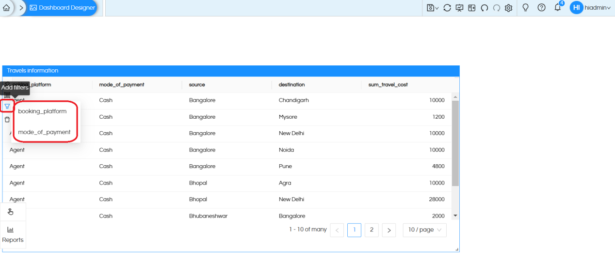 Free float filter component & Dashboard Designer 5.2.2 Onwards