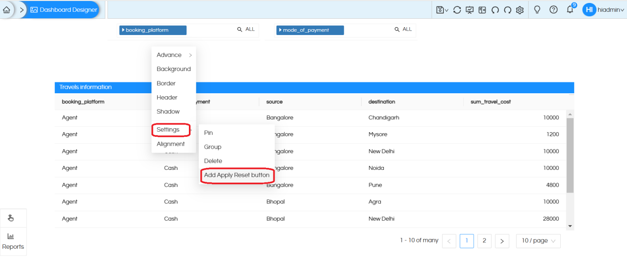 Free float filter component & Dashboard Designer 5.2.2 Onwards