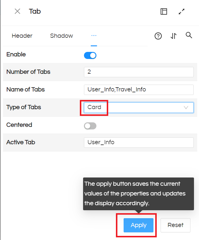 Implementation of the tab view in the Dashboard Designer