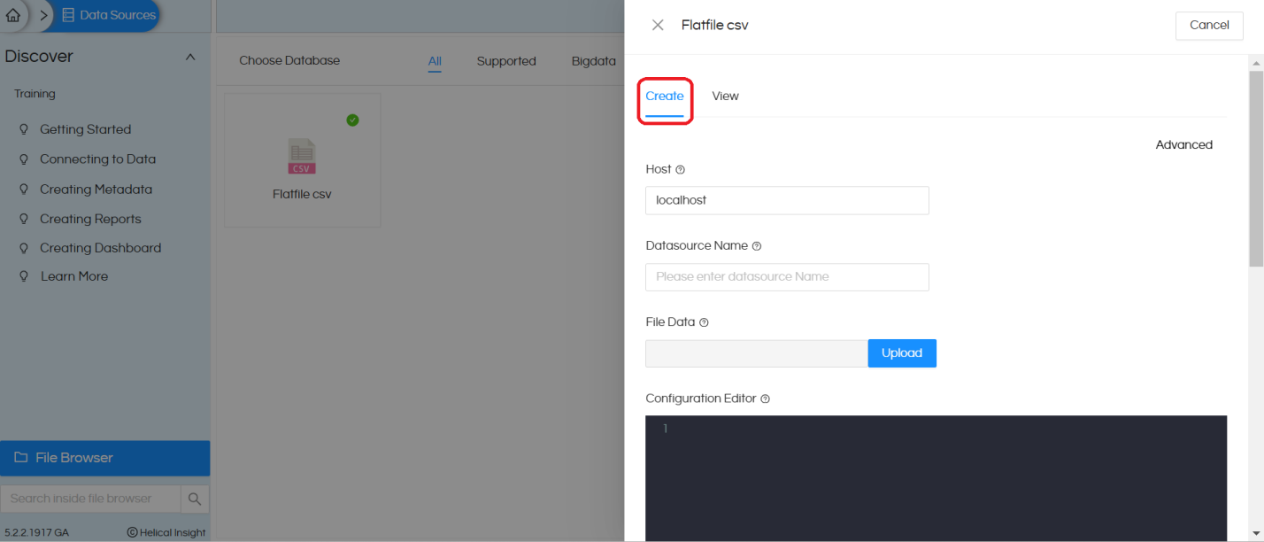 Usage of Flat files(CSV) in Helical Insight