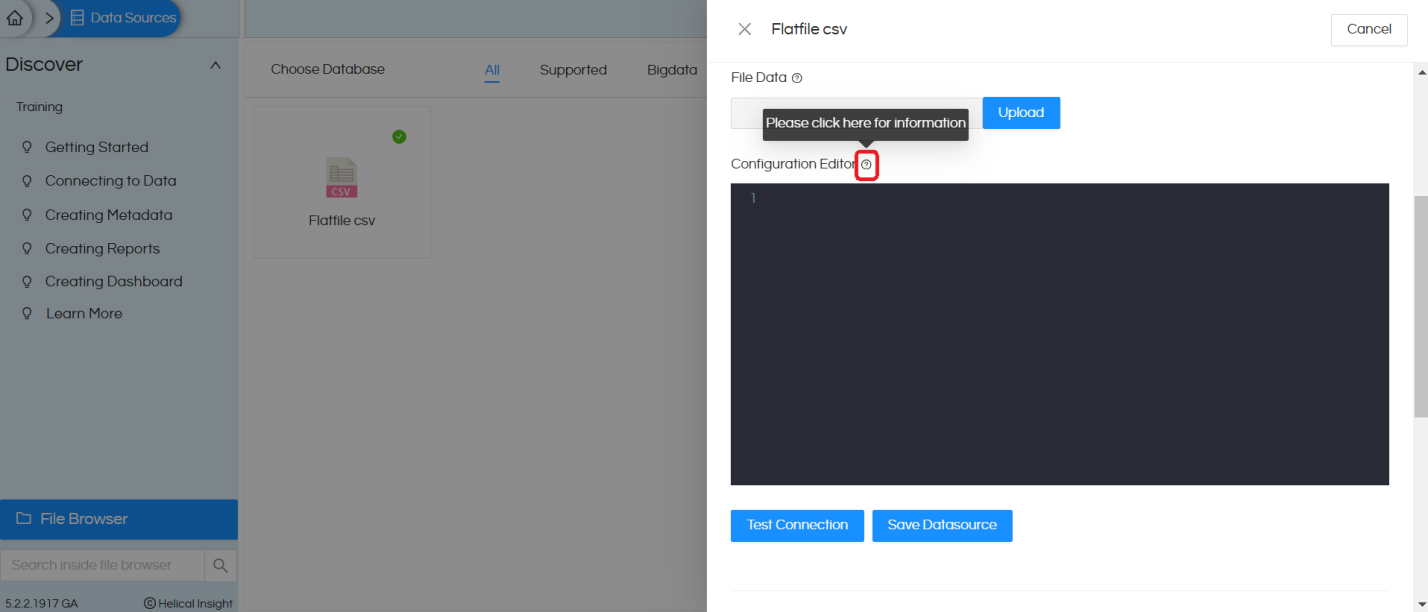 Usage of Flat files(CSV) in Helical Insight