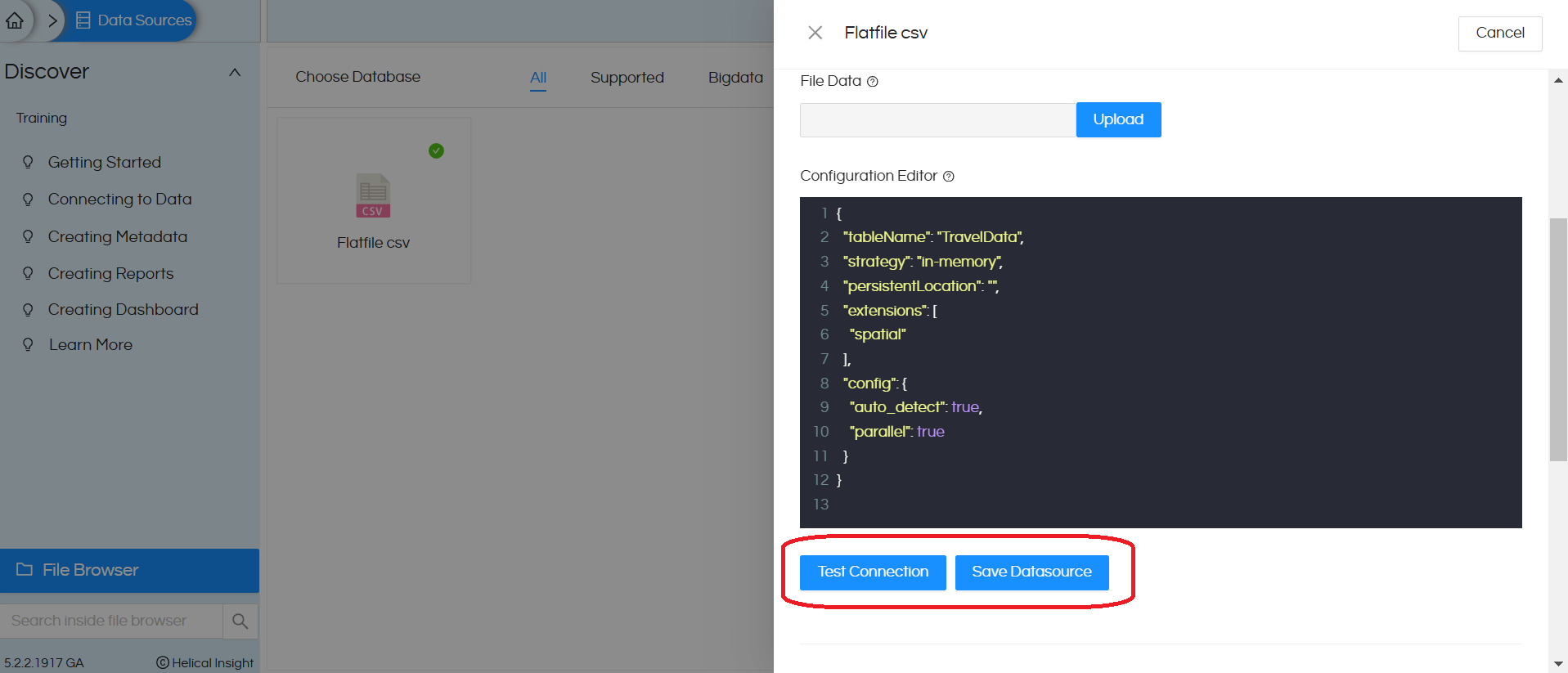 Usage of Flat files(CSV) in Helical Insight