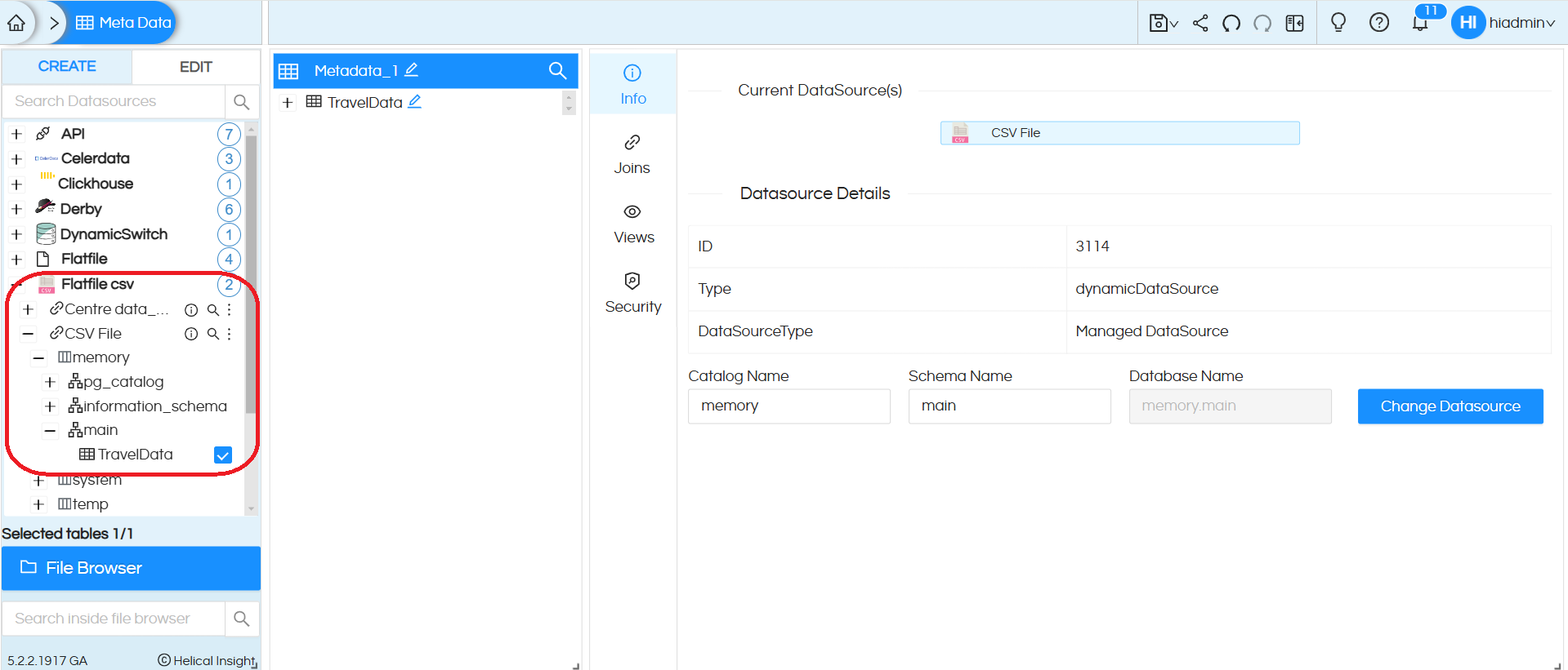 Usage of Flat files(CSV) in Helical Insight