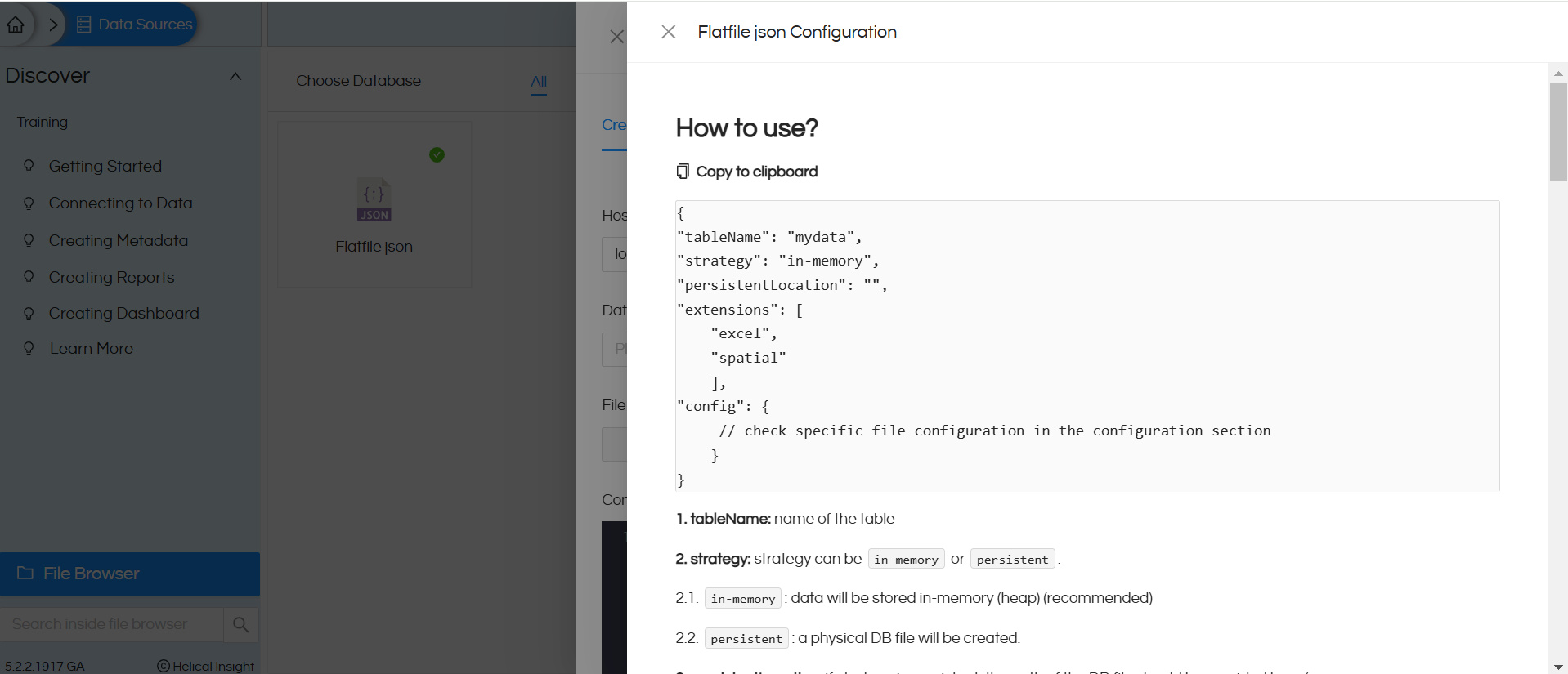 Usage of Flat files(JSON) in Helical Insight