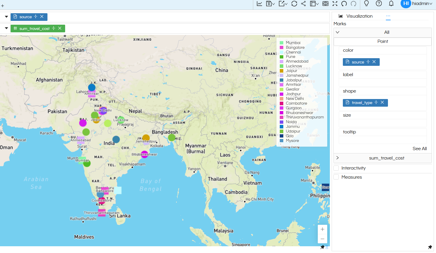 Usage of Geographical Map in Helical Insight